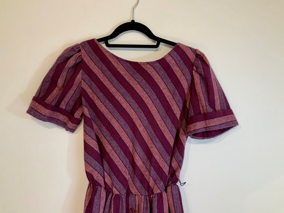 Purple Puff Sleeve Dress