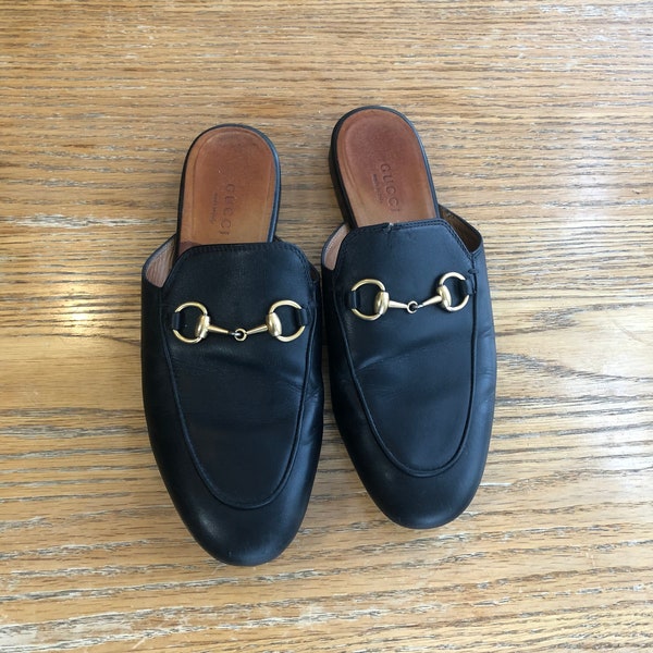 Vintage Gucci Horse Bit Mules Size 34 1/2 US Size 4.5 / Vintage Gucci Mules / Horse Bit Slides / Vintage Gucci Shoes