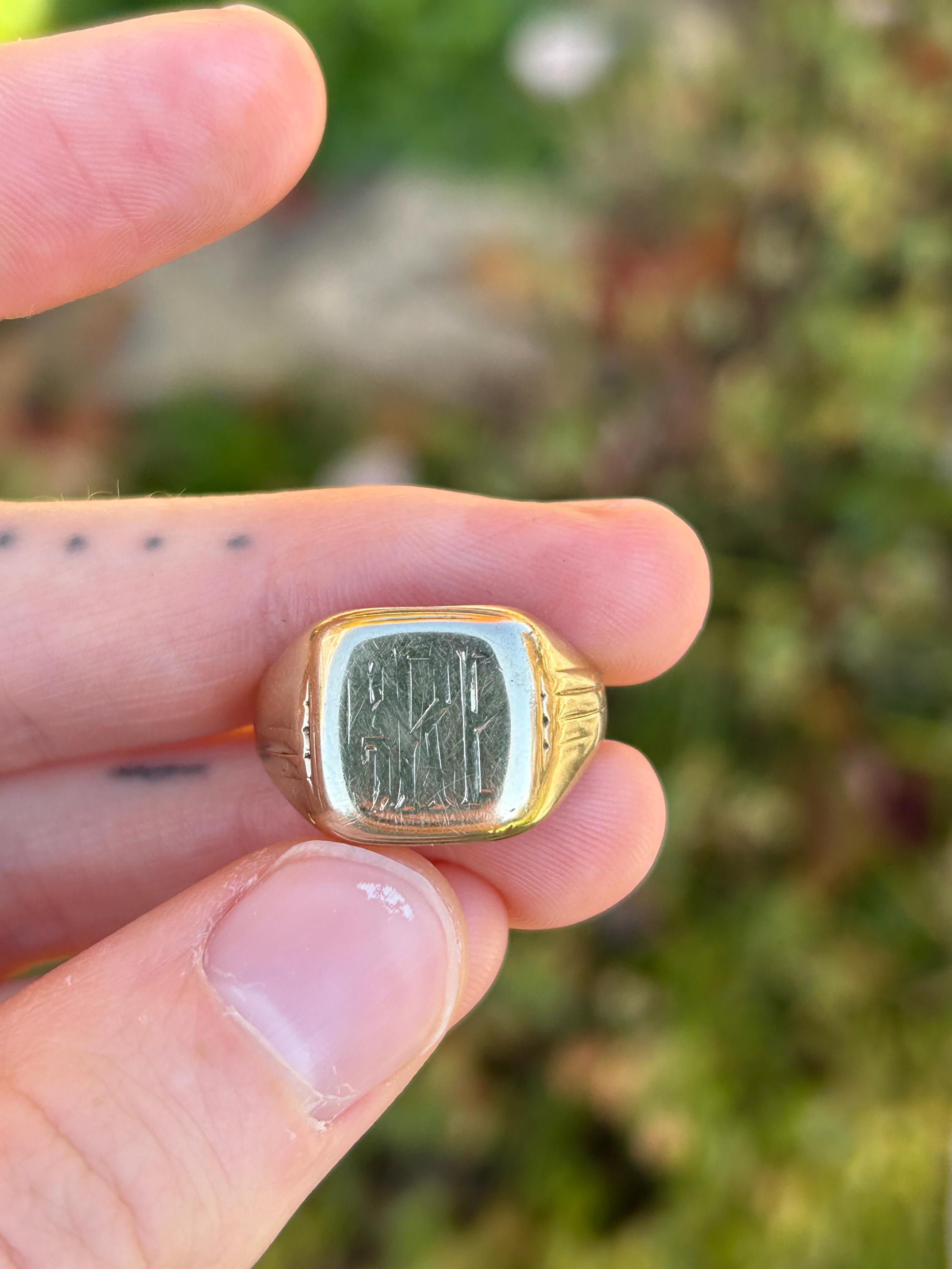 ヴィンテージ 10K ゴールド シグネットリング サイズ 9 1/2 / ソリッド