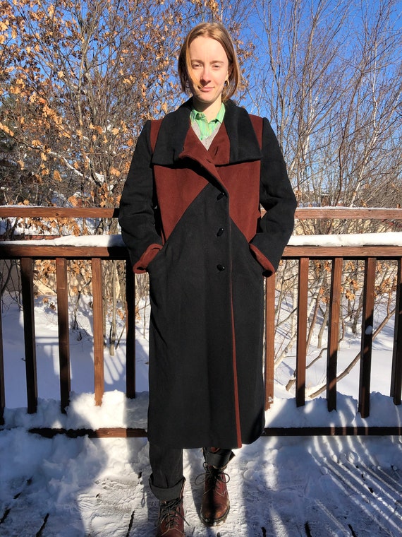 Vintage Long Wool Coat S M / 80s Fashion / 60s Fashion  