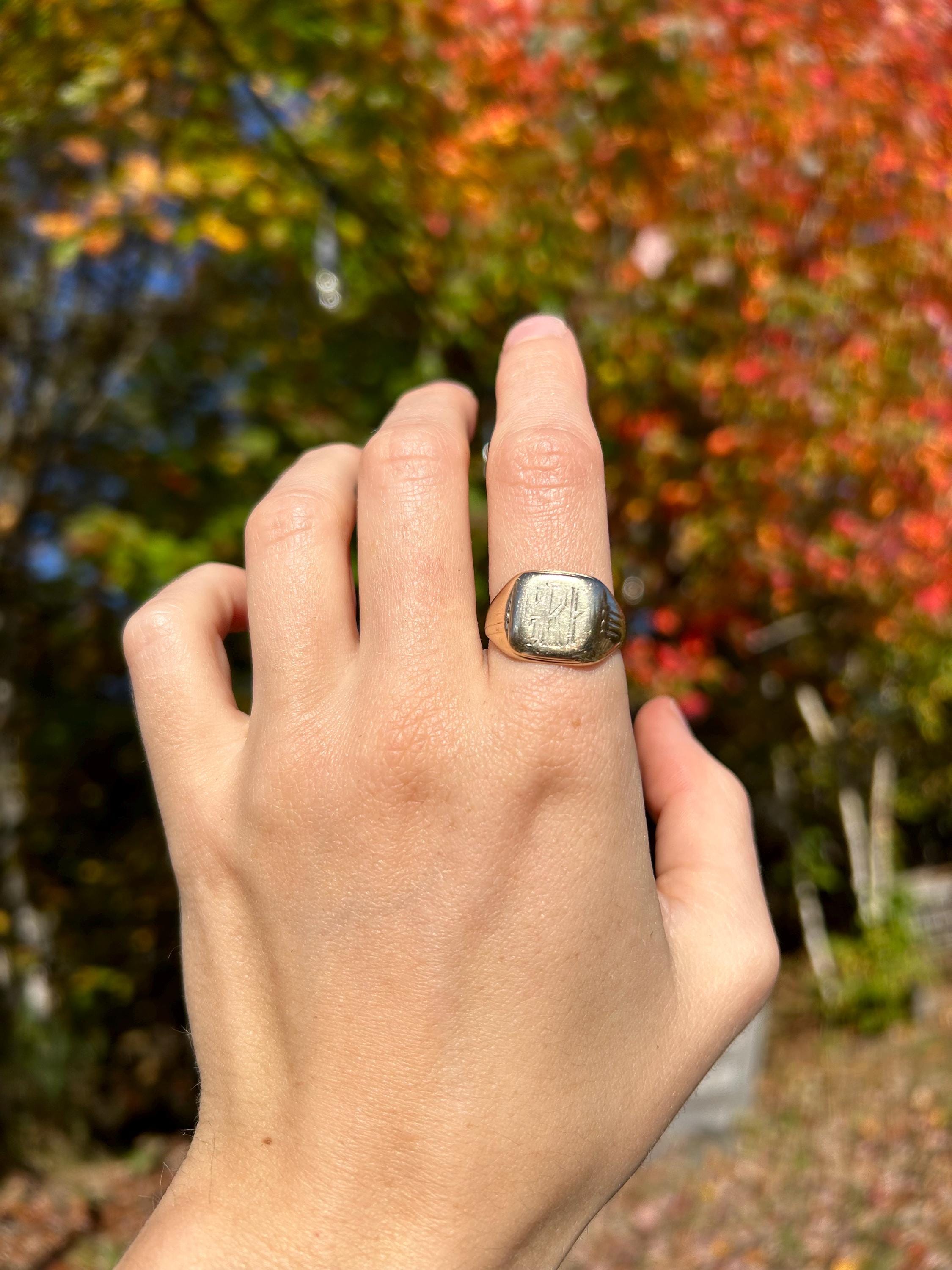 ヴィンテージ 10K ゴールド シグネットリング サイズ 9 1/2 / ソリッド