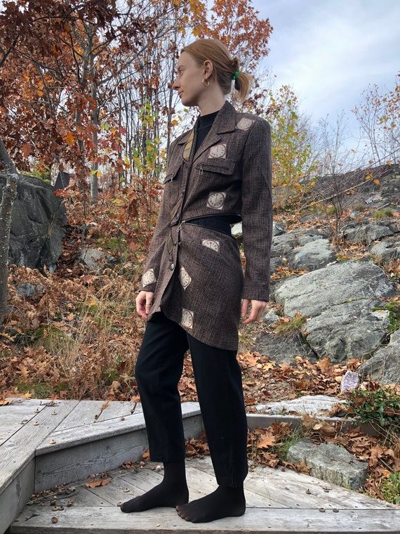 Patchwork Blazer Size S / Unique Reworked Blazer … - image 3