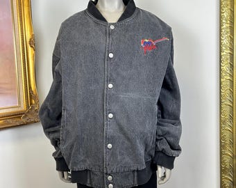 Vintage Molson Rocks Denim Bomber Jacket Mens Size XXL