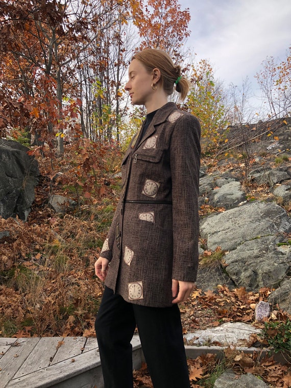 Patchwork Blazer Size S / Unique Reworked Blazer … - image 6