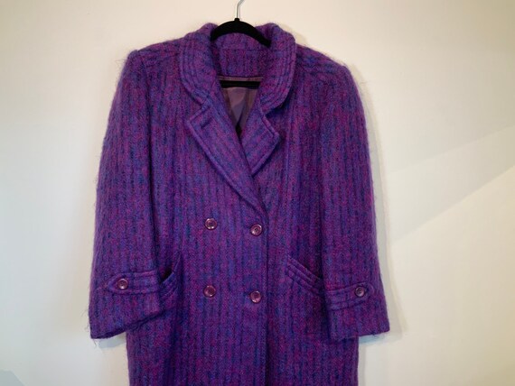 Mohair Wool Purple Coat M-L