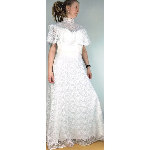 Stunning Vintage Bridal Wedding Gown Ivory Lace Hippie Boho Etsy