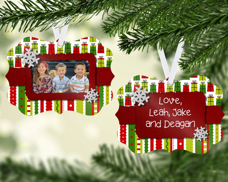Personalized Aluminum Double Sided Ornament With Photo Etsy