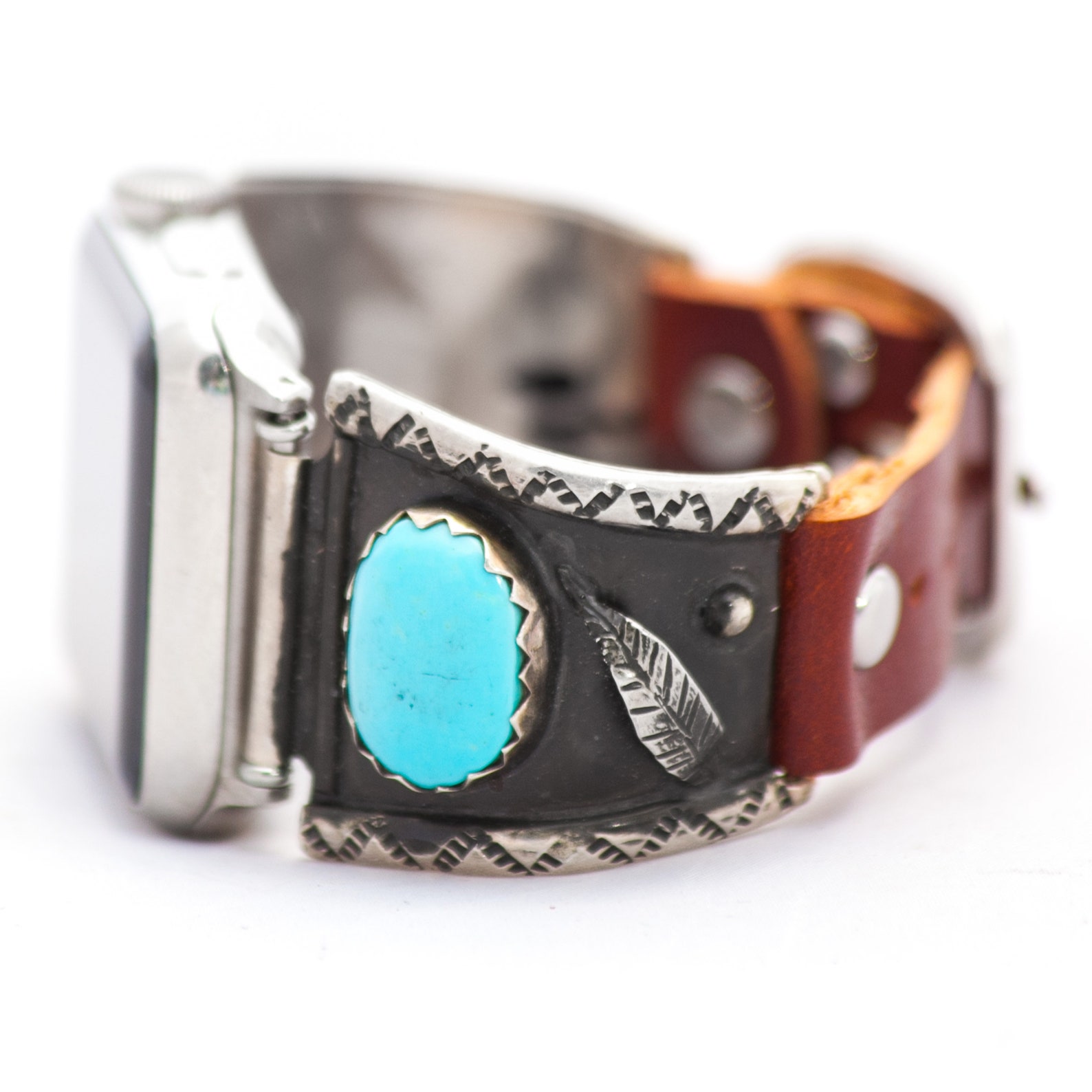 Beautiful Apple Watch Band TURQUOISE Sterling Silver Etsy