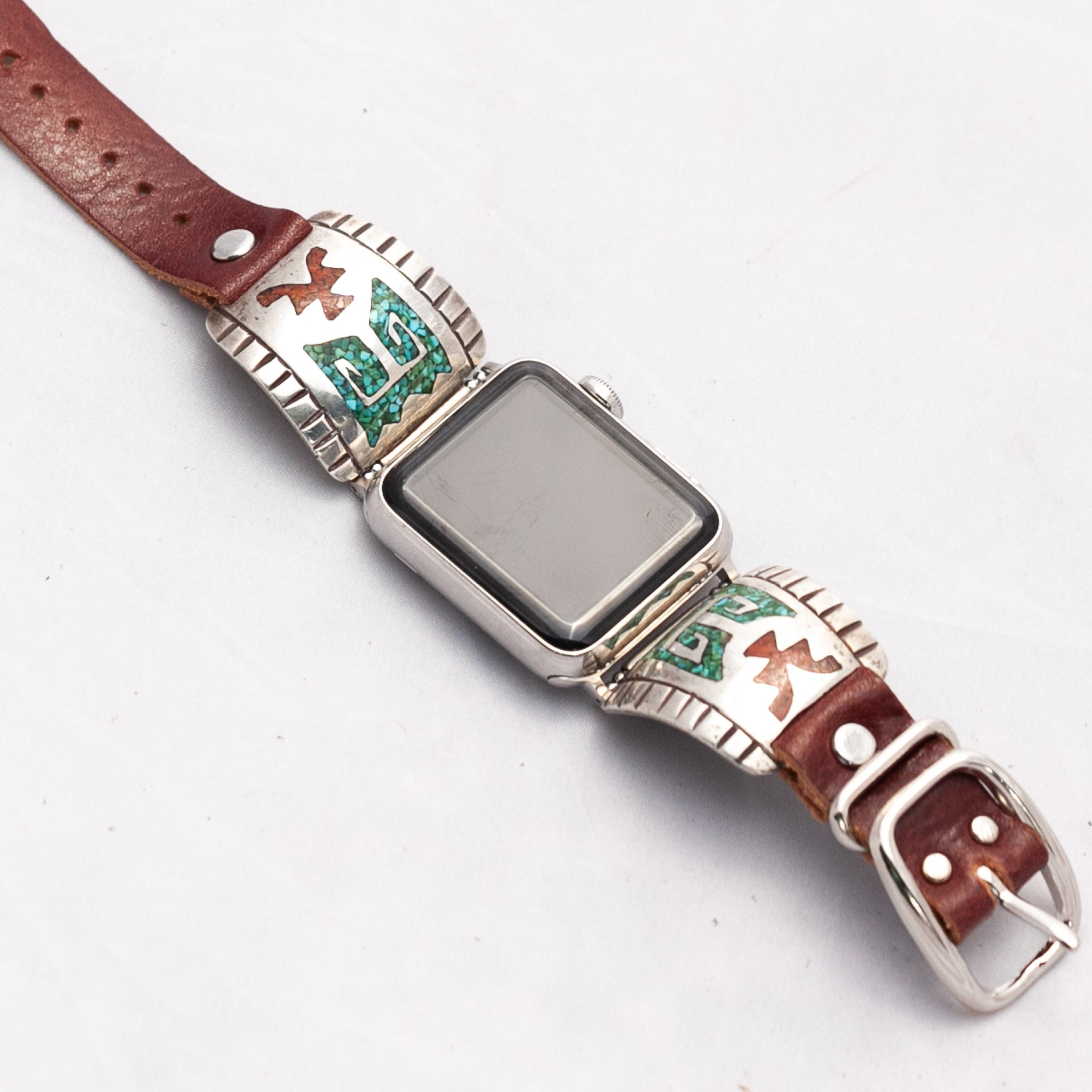 Apple WATCH BAND Hallmarked JTS Turquoise and Coral Sterling Etsy