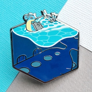 PokeHabitat: Open Ocean - Hard Enamel Pin Lapras Wingull Wailord