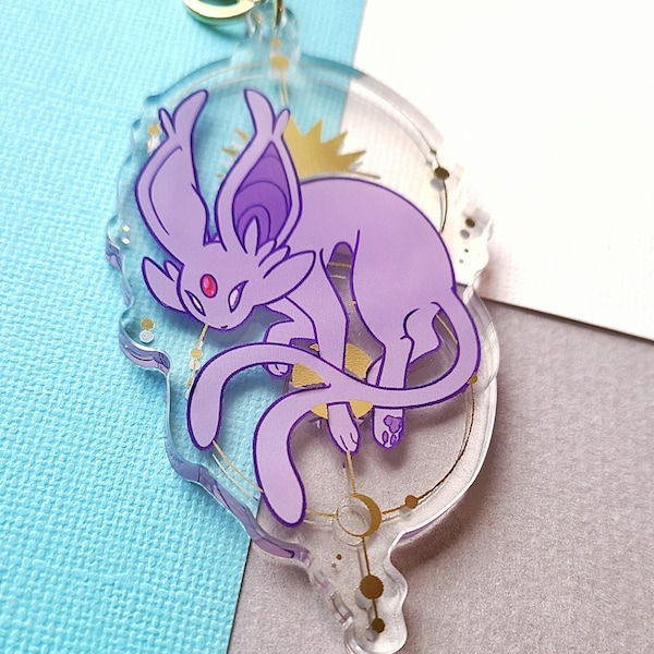Espeon Gold Foil Acrylic Charm