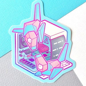 PokeHabitat: Virtual Porygon Vinyl Sticker