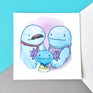 Happy Quagsire Family Mini Print