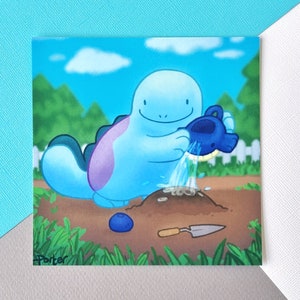 Quagsire Gardening Mini Print