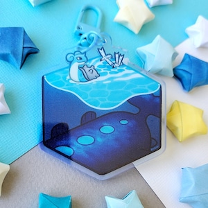 PokeHabitat: Open Ocean - Acrylic Charm - Lapras Wingull Wailord