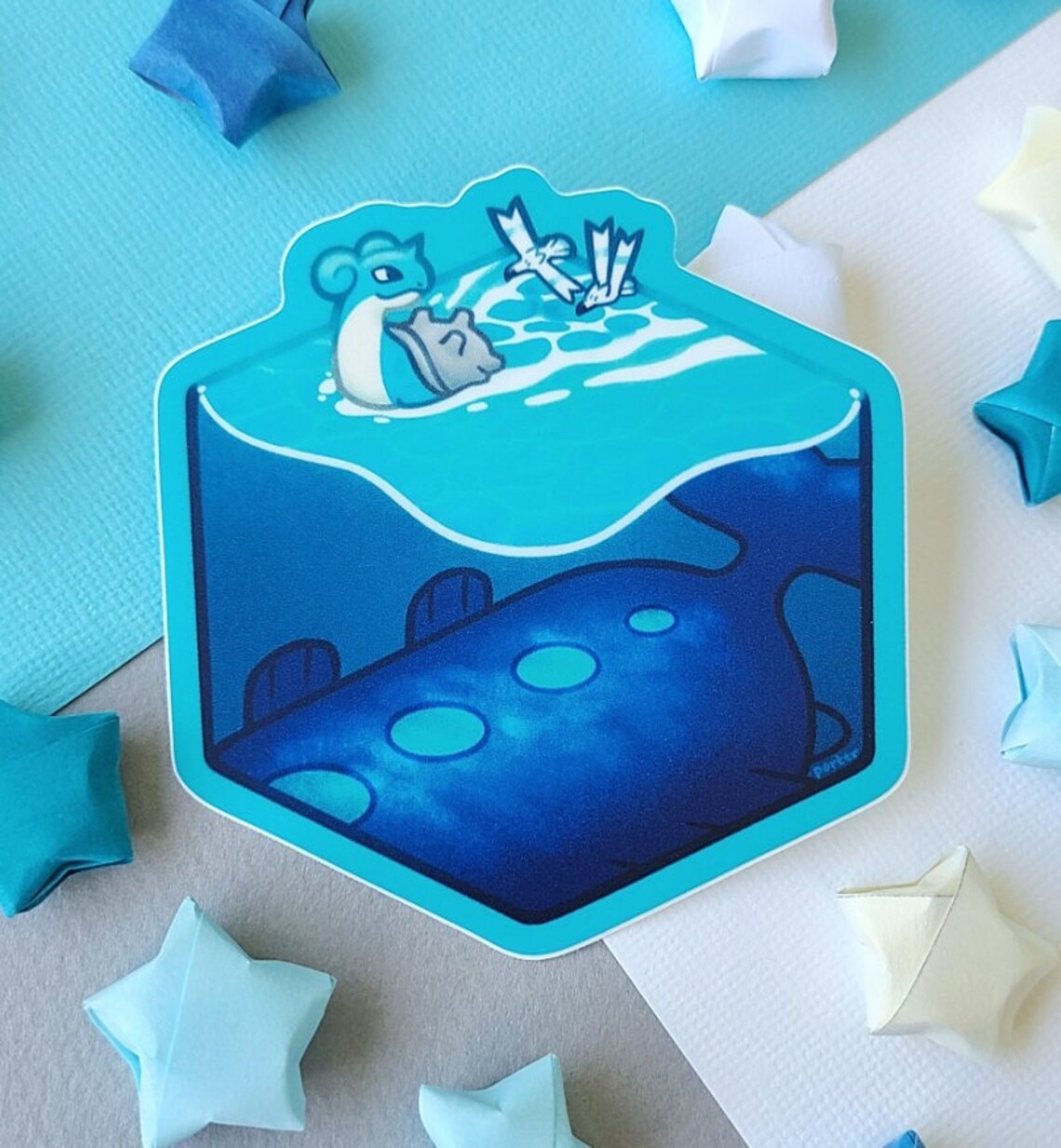 Wingull Sticker Pokehabitat: Open Ocean Vinyl Sticker - Lapras Wingull Wailord - Etsy