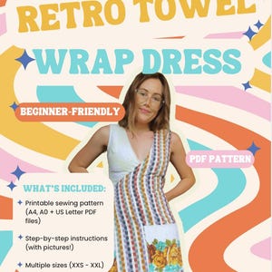 Patrón de costura para vestido tipo pareo retro