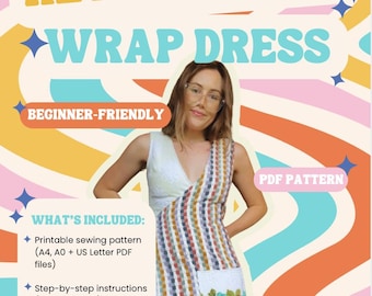 Patrón de costura para vestido tipo pareo retro