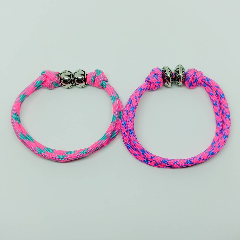 Adjustable Paracord Bracelet With Acrylic Beads Paracord 550