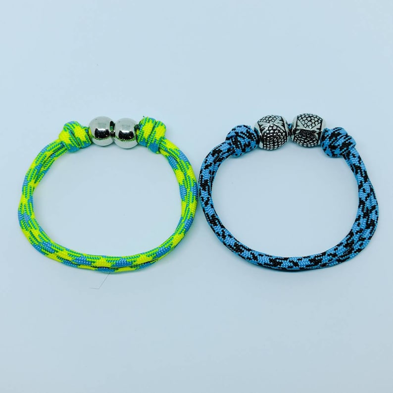 Adjustable Paracord Bracelet With Acrylic Beads Paracord 550