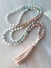 Mala, Amazonite, Moonstone and  Howlite Mala necklace, Meditation mala, mala beads, necklace, gift for her, gemstone necklace, 108 bead mala 