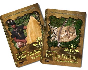 DVD/Videos - SAVE  aa set!  Brain-Tan Buckskin & Fire-by-Friction