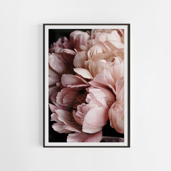 Peony Print, Peonies poster, Printable wall art, Peony wall art, Flower poster, Pink peony, Flower print, Abstract Flower, Art prints