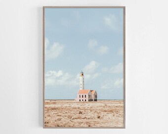 Blue Beige Art Print, Pastel Architecture Print, Pastel Landscape Print, Living room decor, Travel print,Printable wall art