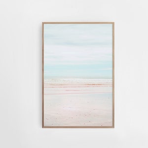 Blue Beige Beach Wall Art, Calm Beach Sea Print, Sea Poster, Minimalist Beach Print, Modern Wall Art, Sea print,Ocean wall art