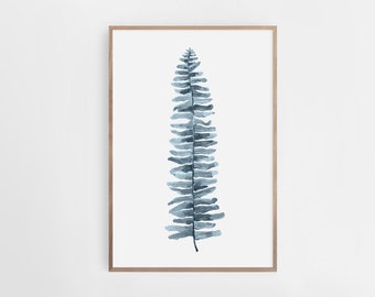 Fern Leaf wall art,Leaf print,Tropical plant decor,Minimalist plant art,Contemporary art,Living room decor,Dining room decor,