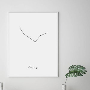 Widder Kunstdrucke, Sternzeichen Geschenk Widder, Stern Karte Druck, Widder Geschenk für Männer, Widder Geschenk für sie, Horoskop Geschenke Widder, Astrologie Geschenke Widder