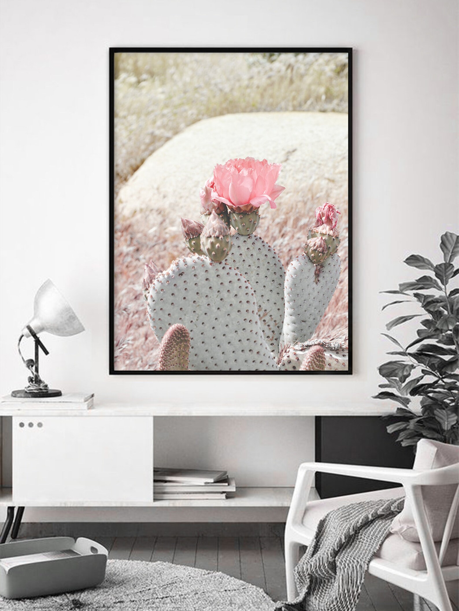 Set of 4 Suculent Print Gallery Wall Set Desert Plant Wall Etsy