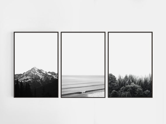 black and white nature artwork