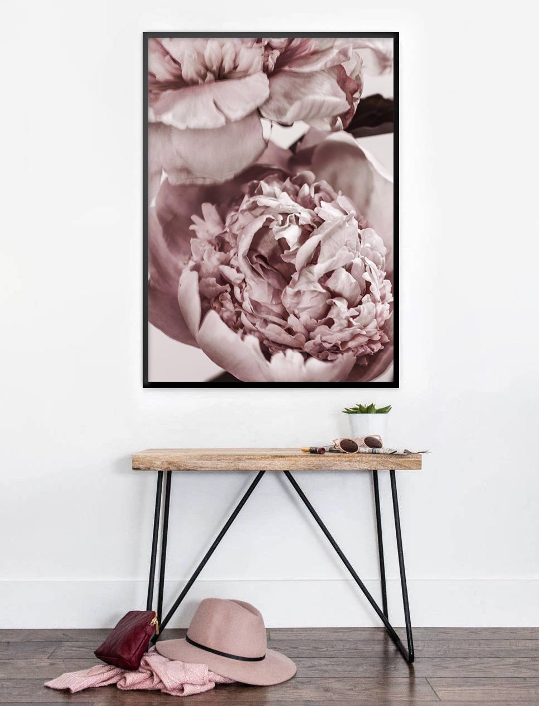 Pink Peony, Floral Poster, Peonies Poster, Printable Wall Art, Peony ...