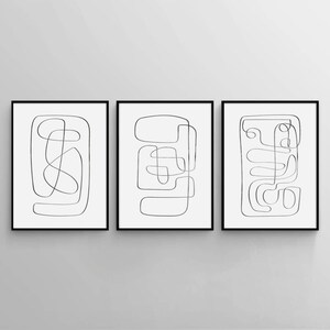 Abstract Gallery Wall Set, Contemporary Art Print, Wall art set, Line Art print, Printable Wall Art, Large wall art, Living Room Wall Art
