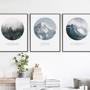 Set of 3 Landscape Prints, Nature Prints, Print Set, Inspirational Print, Printable Wall Art, Quote Prints, Nature Wall Art, Wall Decor,Gift