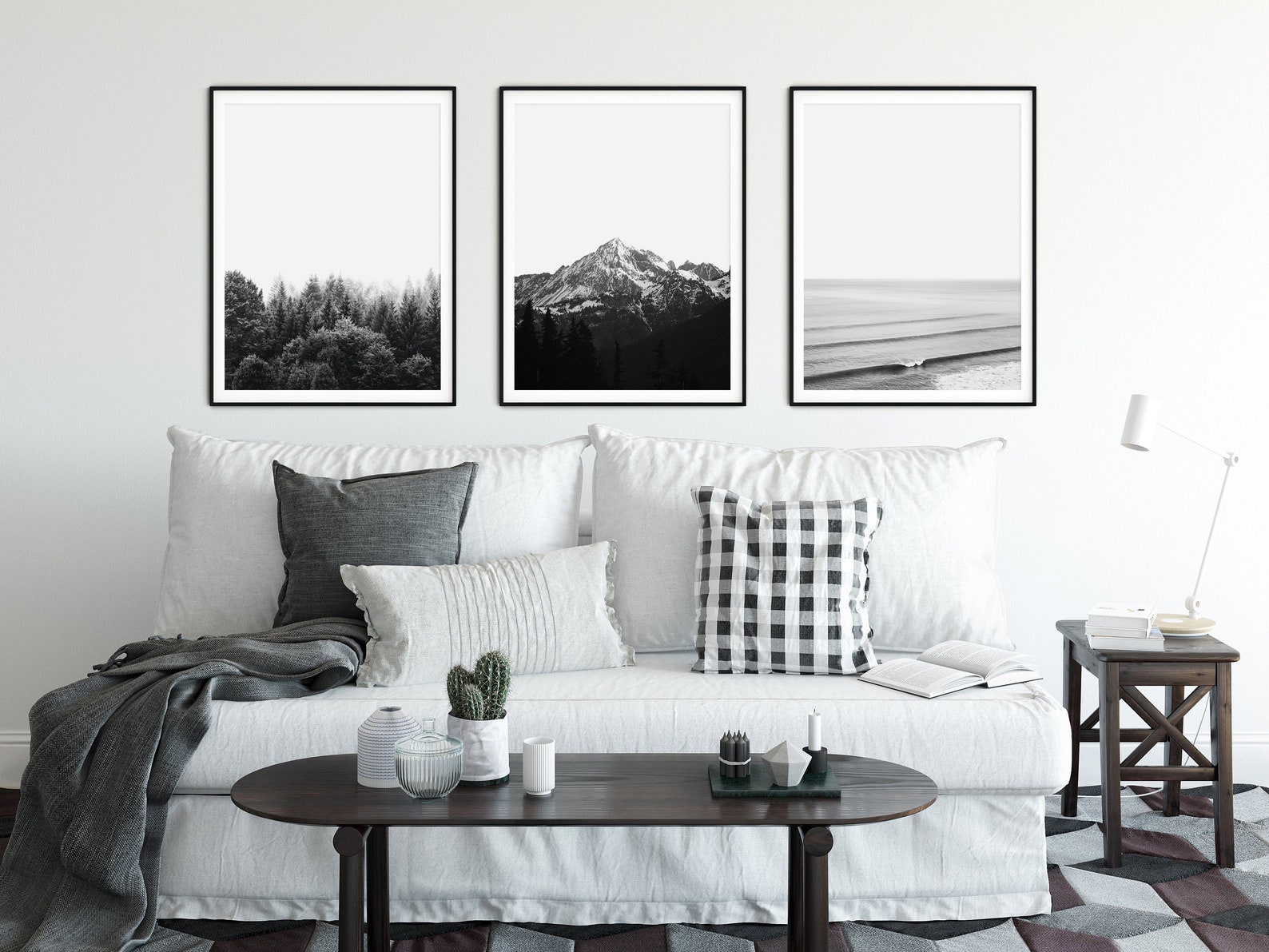 Set of 3 Nature Wall Art Black and White Nature Prints Etsy