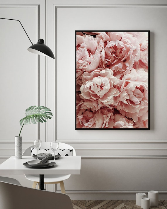Peony Flower Love Quotes Wall Art Poster Botanical Canvas Print Home Room Decor