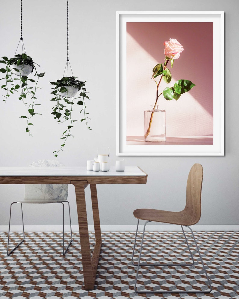 Contemporary Art Large Wall Art Rose Gold Decor Bedroom Etsy