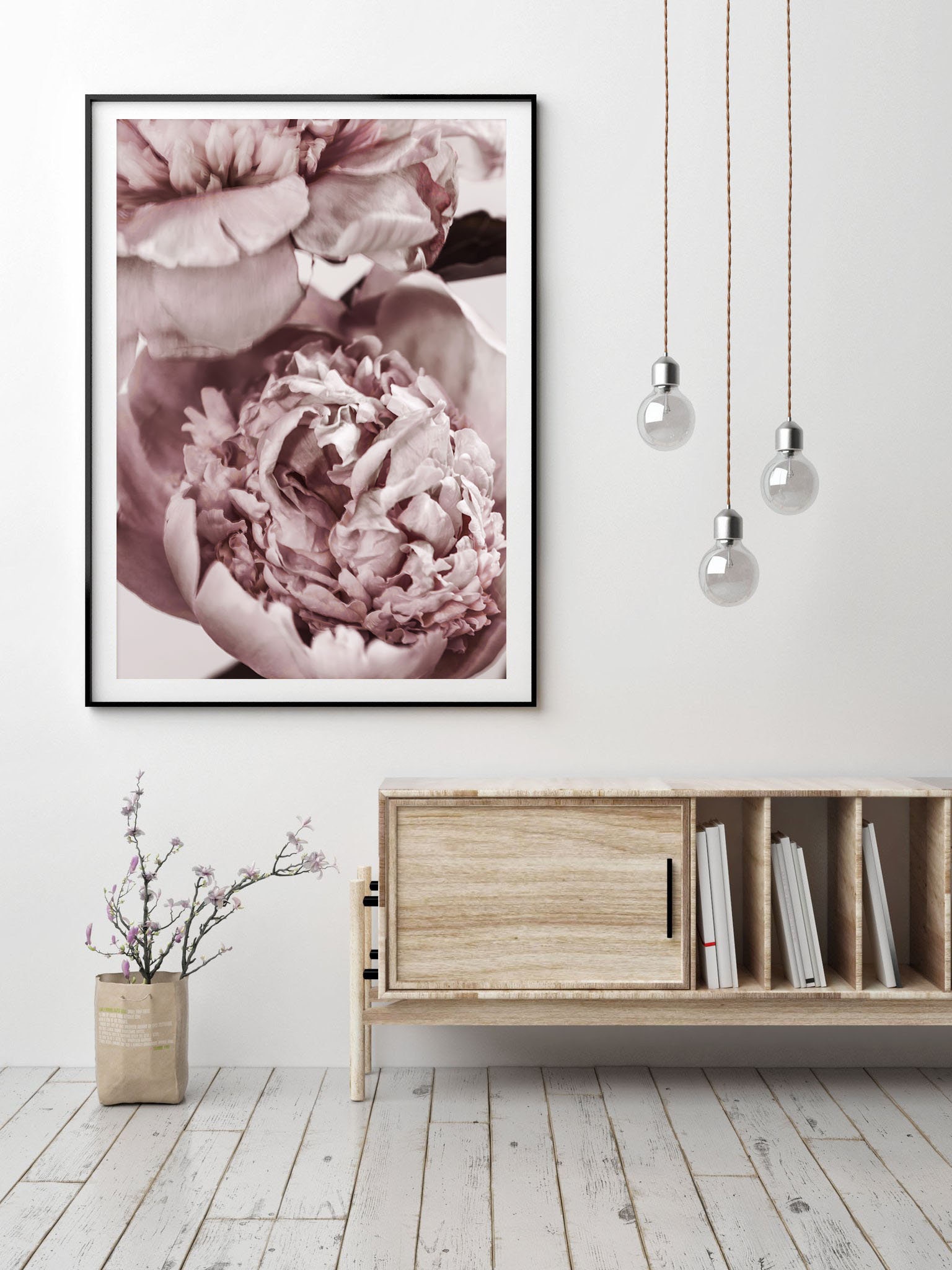 Pink peony Floral poster Peonies poster Printable wall art | Etsy