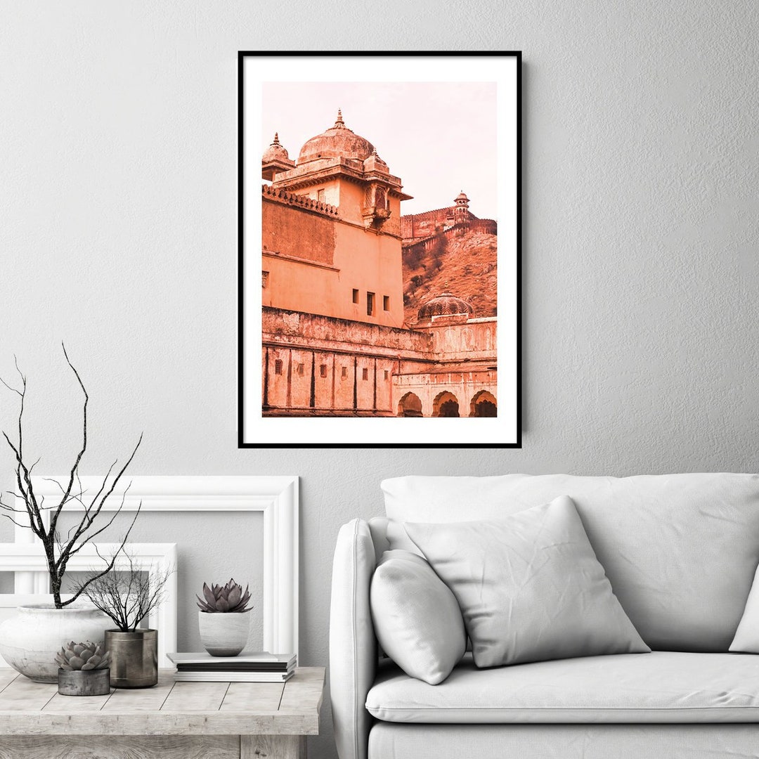 Orange Poster, Orange Wall Art, Architecture Print, Indian Poster ...