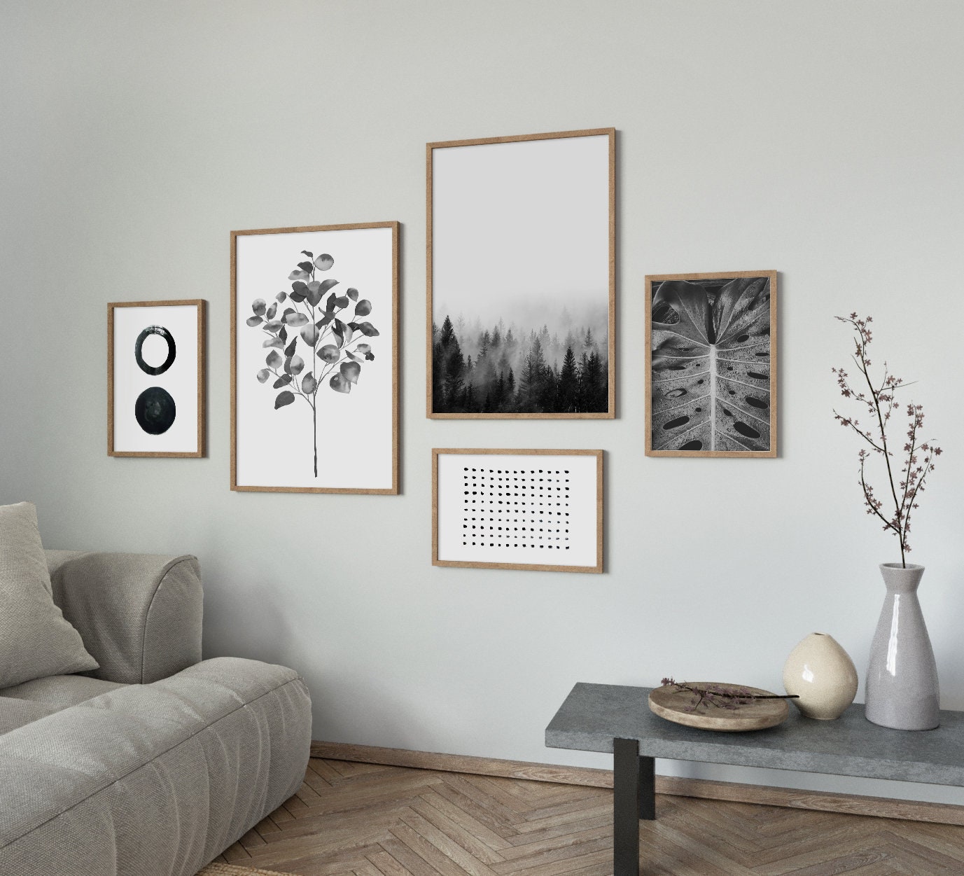 Modern Room Decor Contemporary Wall Art Botanical Print Set | Etsy