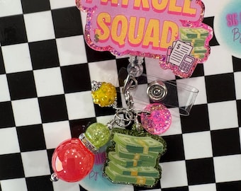 Payroll Squad Abzeichen Reel, Glitter, Buchhalter