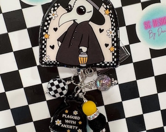 Porta credenciales "Acosada por la ansiedad", accesorio brillante para enfermeras, regalo para enfermeras