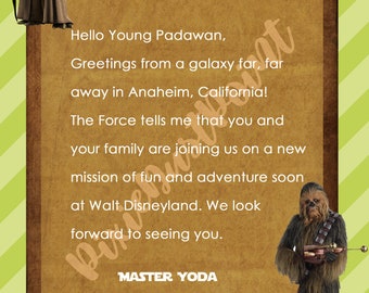 Disneyland Star Wars Printable Surprise Reveal Letter Instant Digital Download