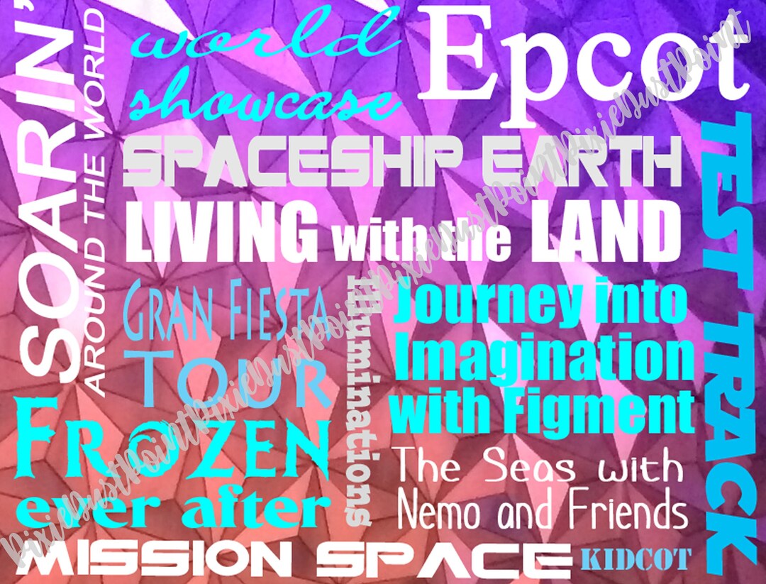 Epcot Printable Digital File Instant Download PDF JPG Matching Family ...