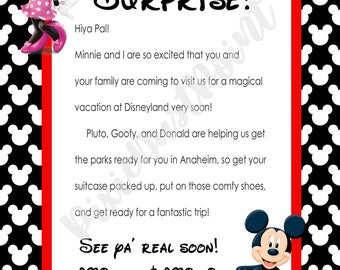 Disneyland DCA Mickey Minnie Surprise Reveal Letter Instant Digital Download