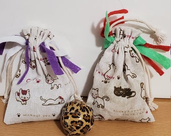Set of two homemade Catnip Toys with free Jingle Ball