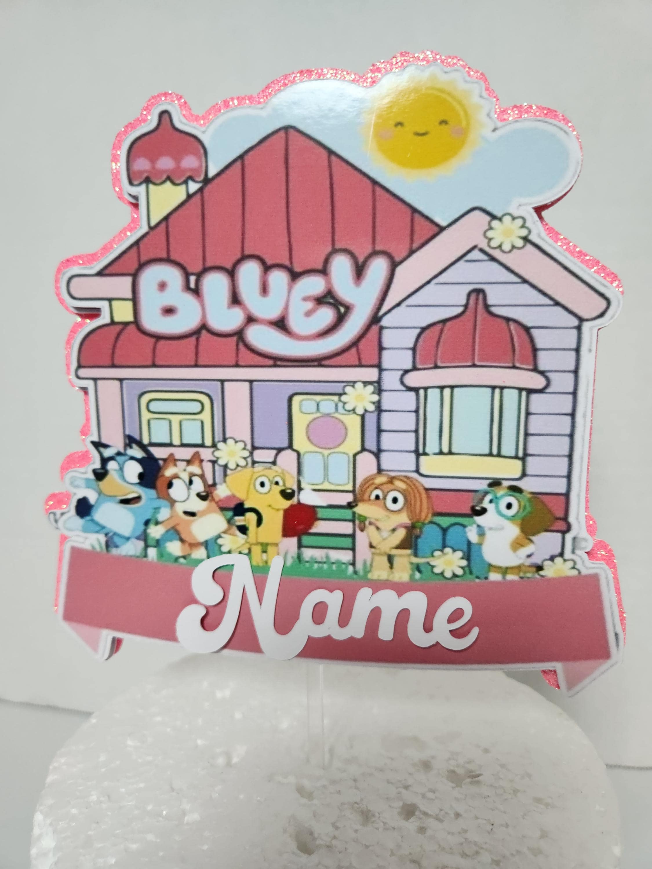Pink Bluey Cake topper