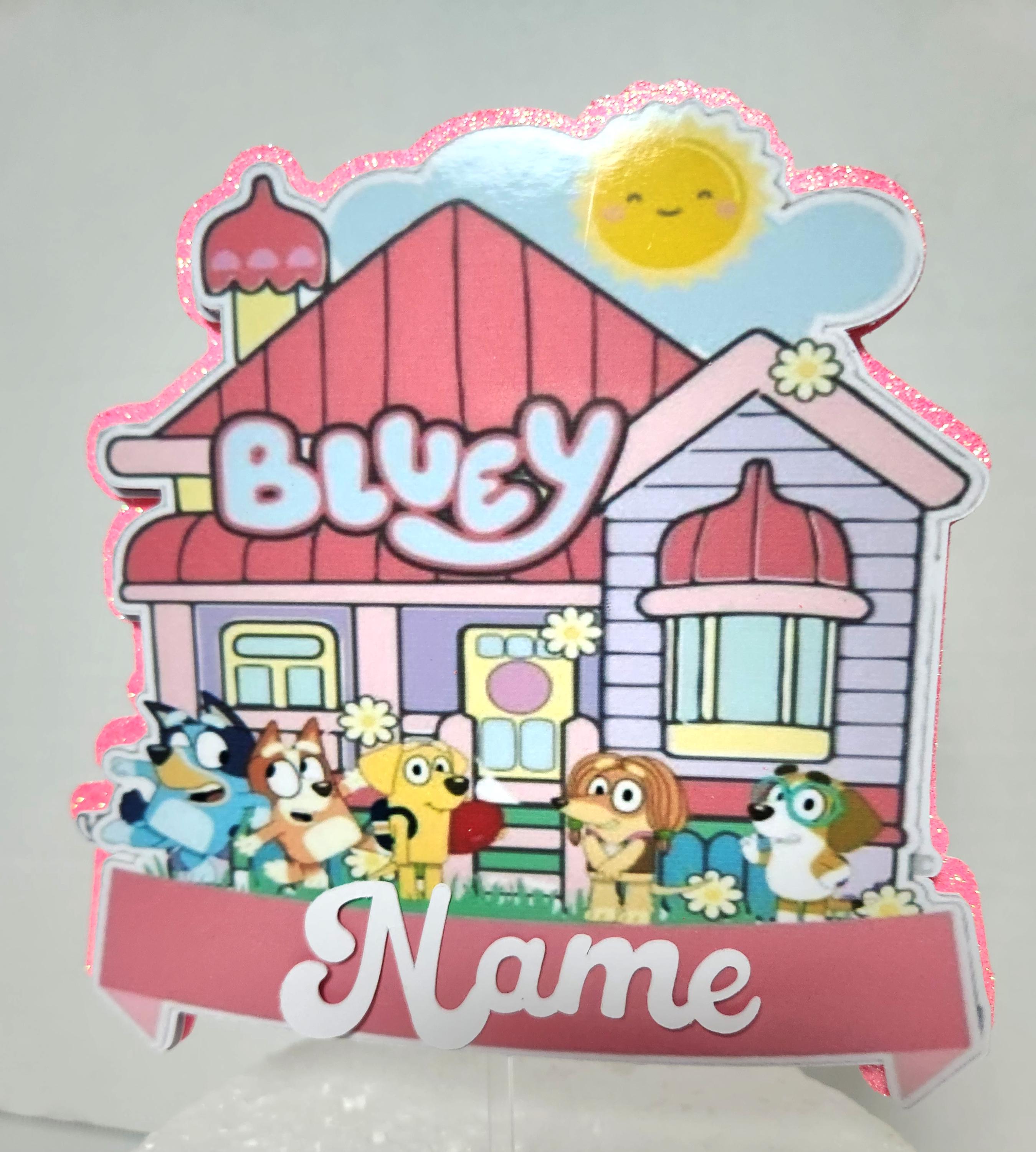 Pink Bluey Cake topper